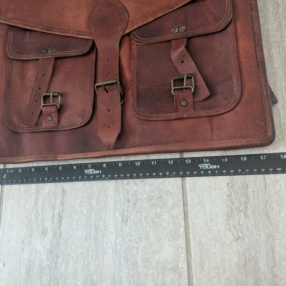 Leather Brown Messenger Bag Men's Laptop satchel Briefcase handmade